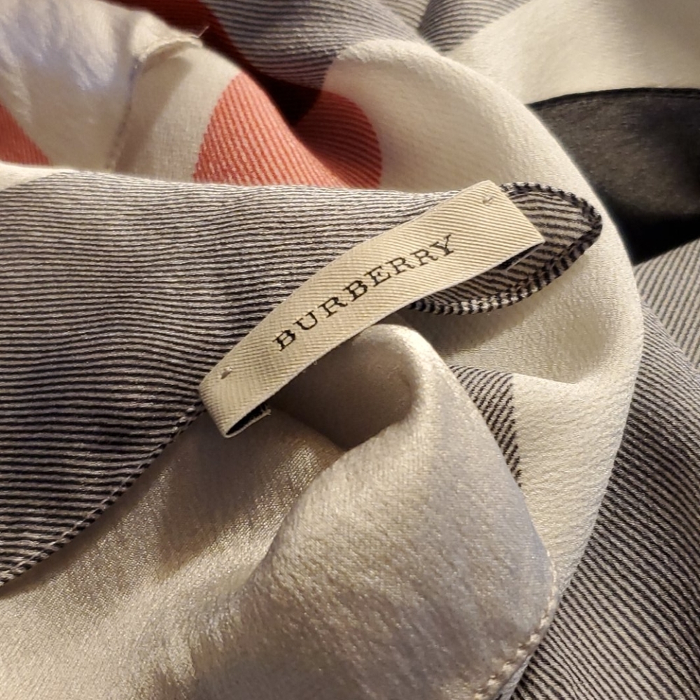 Burberry Sheer Check Silk Scarf - Stone